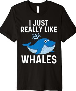 Funny Whale Art For Men Women Orca Narwhal Blue Whales Premium T-Shirt