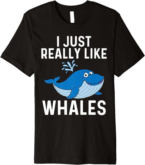 Funny Whale Art For Men Women Orca Narwhal Blue Whales Premium T-Shirt