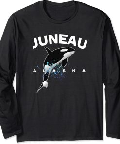 JUNEAU ALASKA Orca Killer Whale Watching Camping Vacation Long Sleeve T-Shirt