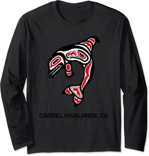 Carmel Highlands California Native American Orca Whale Gift Long Sleeve T-Shirt